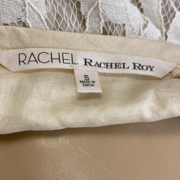 Rachel Rachel Roy Lace Bomber Jacket Cream Full Zip Semi Sheer Silhouette Size S - Picture 7 of 12